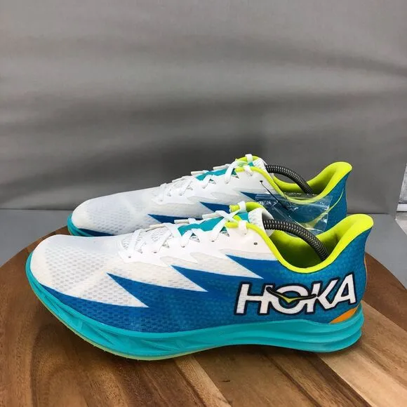 Hoka‎ One One Crescendo MD Track Racing Spikes Mens 13 White Blue Running Shoes