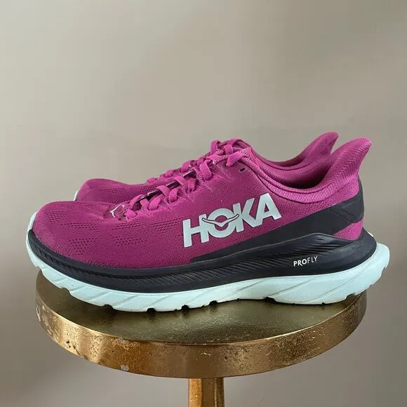 Hoka One One Mach 4 8.5B | Lightweight Running Shoes, Magenta Pink, EUC