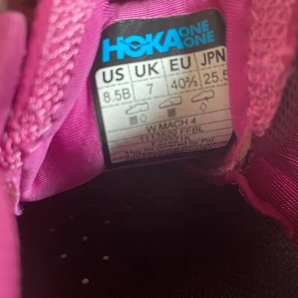 Hoka One One Mach 4 8.5B | Lightweight Running Shoes, Magenta Pink, EUC