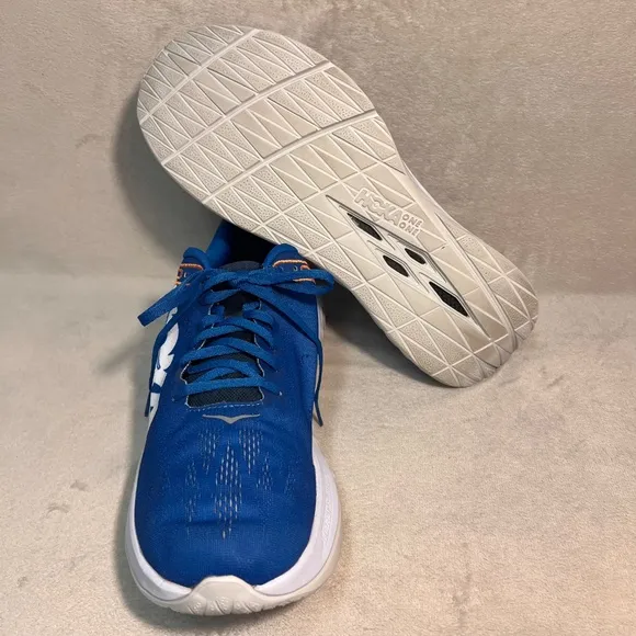 HOKA ONE ONE Men's Carbon X Blue / White Running Shoes Sneaker Size 12.5