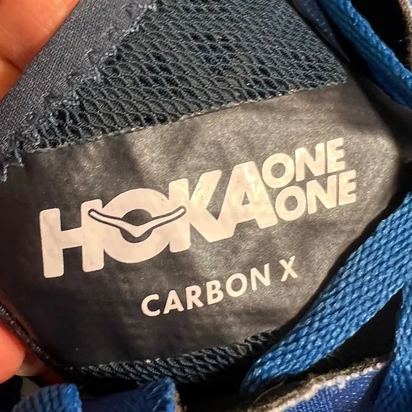 HOKA ONE ONE Men's Carbon X Blue / White Running Shoes Sneaker Size 12.5