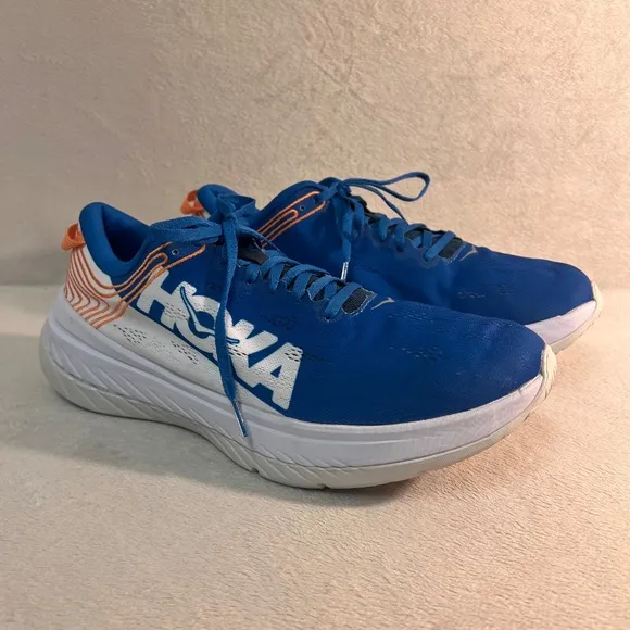 HOKA ONE ONE Men's Carbon X Blue / White Running Shoes Sneaker Size 12.5