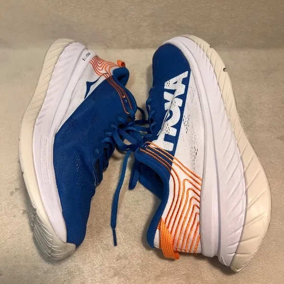 HOKA ONE ONE Men's Carbon X Blue / White Running Shoes Sneaker Size 12.5