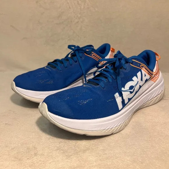 HOKA ONE ONE Men's Carbon X Blue / White Running Shoes Sneaker Size 12.5