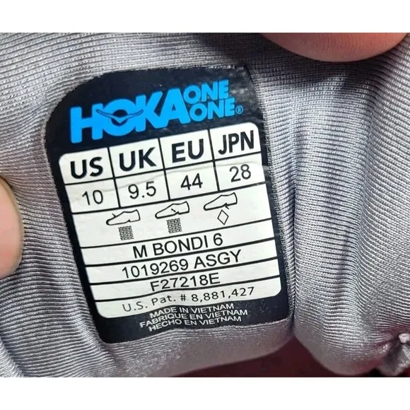 Hoka One One Men's Size 10 Bondi 6 Alloy Red Grey Athletic Running Shoes