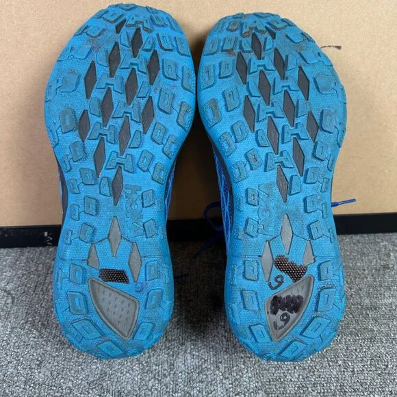 Hoka One One Mens Speed Instinct Trail Hiking Training Shoes Blue Sneakers Sz 9