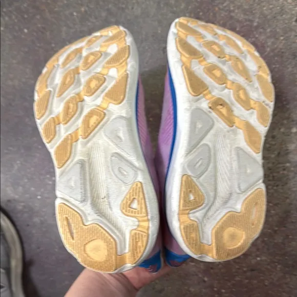 Hoka Pink and Blue Athletic Shoes