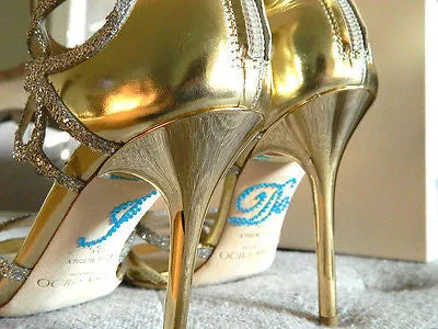 I Do and Me Too Blue Shoe Stickers Wedding Bride and Groom Shoe Sticker
