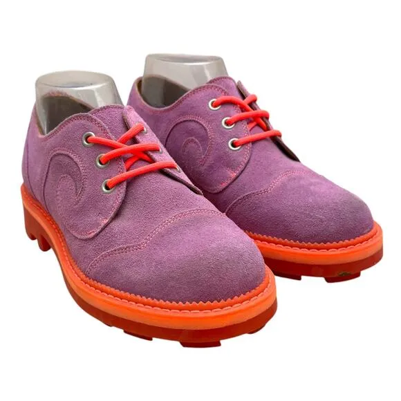 John Fluevog 7th Heaven Gibson Swirl Lace-Up Derby Platform Shoes Purple 7.5