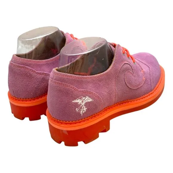 John Fluevog 7th Heaven Gibson Swirl Lace-Up Derby Platform Shoes Purple 7.5