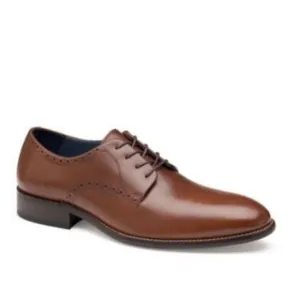 Johnston &amp; Murphy Mens Stockton Plain Toe Dress Brown Leather Shoes Size 10