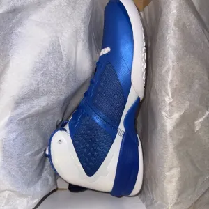 Jordan Blue and White High-Top Athletic Sneakers