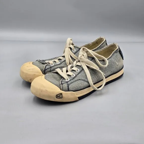 KEEN Women's Size 8 US Coronado Gray Canvas Casual Lace Up Shoes Sneakers READ