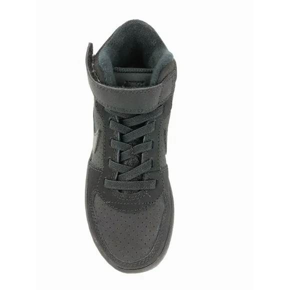 Kids NIKE Court Borough Mid Shoes, Black - 11 C