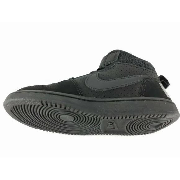 Kids NIKE Court Borough Mid Shoes, Black - 11 C