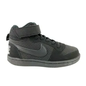 Kids NIKE Court Borough Mid Shoes, Black - 11 C
