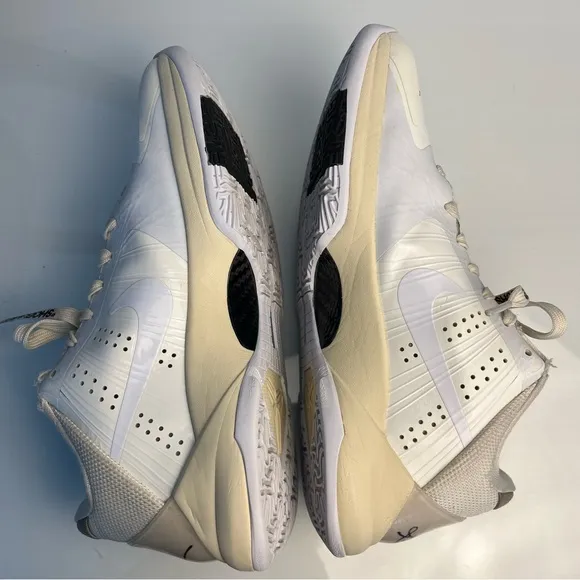 KOBE 5 OFF-WHITE X NIKE ZOOM &quot;SAIL&quot; MEN's 9 COLLAB DECONSTRUCTED LACE UPWHITE