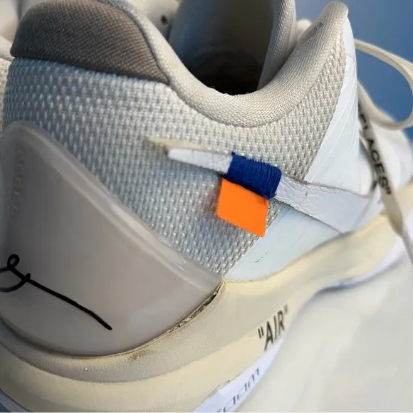 KOBE 5 OFF-WHITE X NIKE ZOOM &quot;SAIL&quot; MEN's 9 COLLAB DECONSTRUCTED LACE UPWHITE