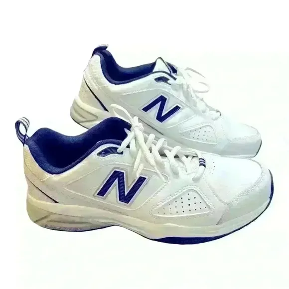 LIKE NEW Balance Men's Fitness Multisport Indoor Shoes Sz 11 White/Navy Blue