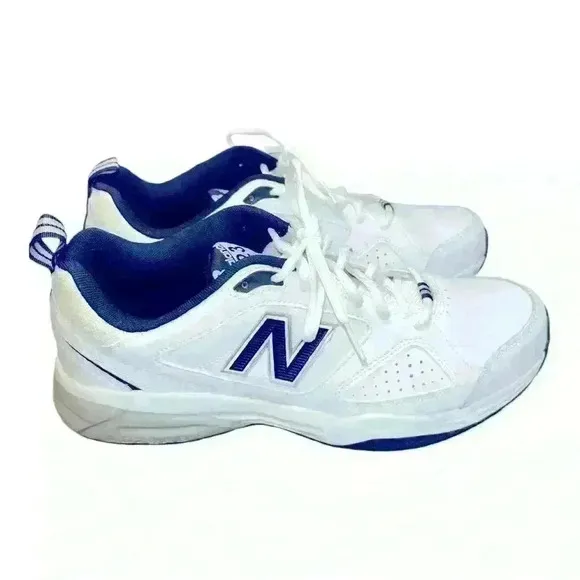 LIKE NEW Balance Men's Fitness Multisport Indoor Shoes Sz 11 White/Navy Blue