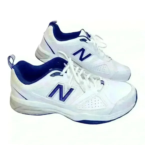 LIKE NEW Balance Men's Fitness Multisport Indoor Shoes Sz 11 White/Navy Blue