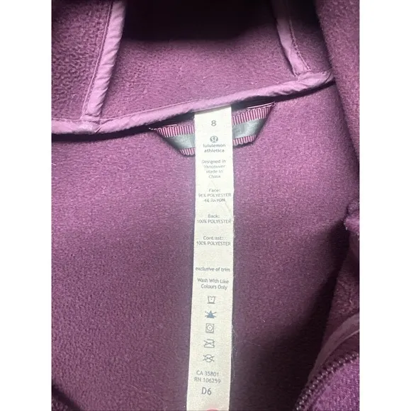 Lululemon Plum City Softshell Tweed Coat/Jacket Womens Sz 8 Full Zip Hoodie