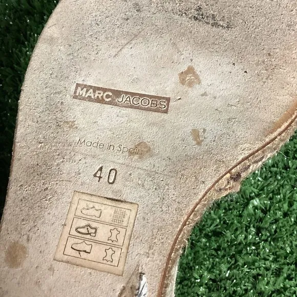 MARC JACOBS Platform Wedge Espadrille Ankle Strap Sandals 40