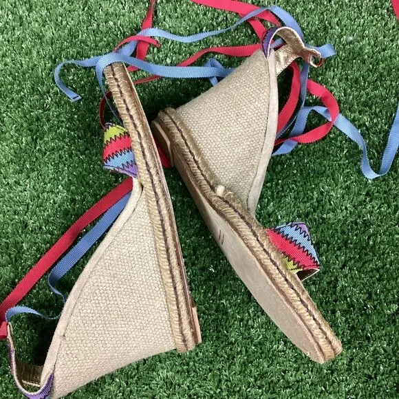 MARC JACOBS Platform Wedge Espadrille Ankle Strap Sandals 40