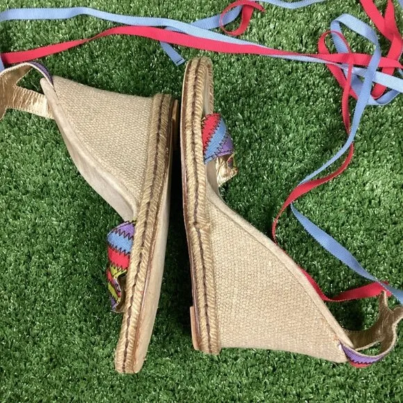 MARC JACOBS Platform Wedge Espadrille Ankle Strap Sandals 40