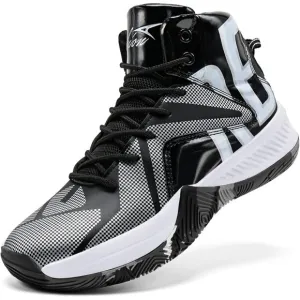 🆕Men Black Basketball Shoes Lightweight Breathable Sneakers Slip Sports Shoes
