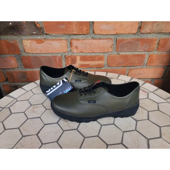 Men Sz 8 New Vans Colfax Low Alex Knost/Lee-Ann Oxford Derby ShoeForest Olive