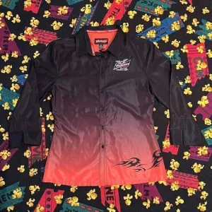 Mens BUDWEISER Phoenix Orange Ombre Long Sleeve Button Down Shirt / Size XL