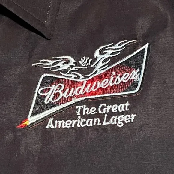 Mens BUDWEISER Phoenix Orange Ombre Long Sleeve Button Down Shirt / Size XL