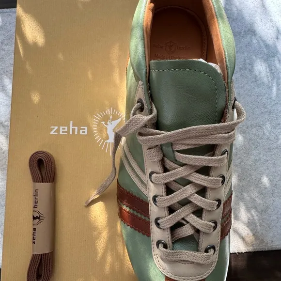 Men's Green and Brown Shoes Zeta Berlin