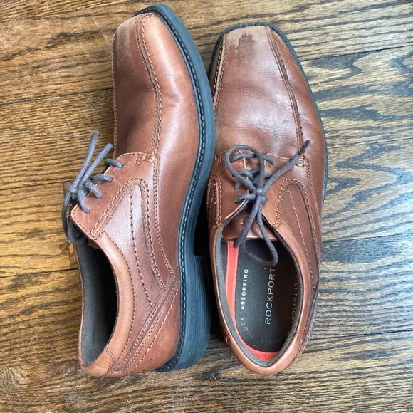 Men's Rockport Brown Leather Shoes, Size 7