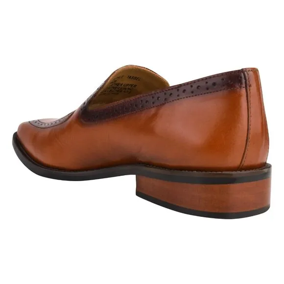 MEN'S Tan Tassel Loafer Leather Tassels Shoes