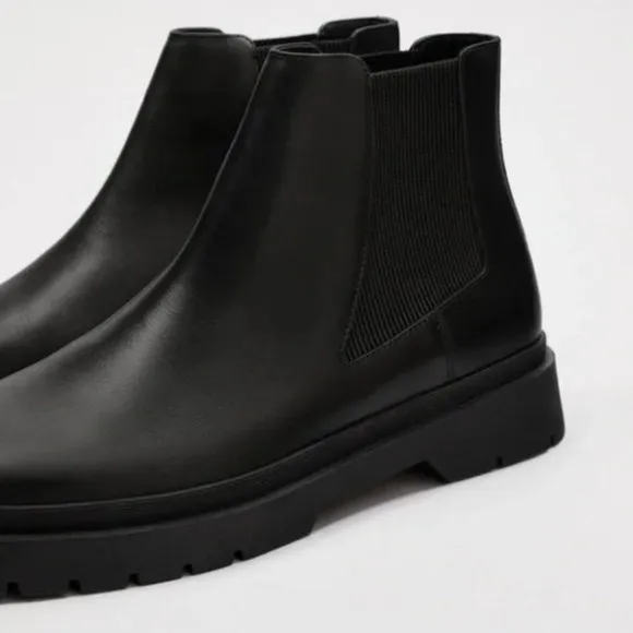 Men's Zara Leather Chelsea Ankle Boots Size 9