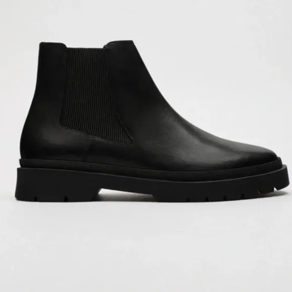 Men's Zara Leather Chelsea Ankle Boots Size 9