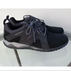 Merrell 1SIX8 Lace Leather Hiking Shoes Black Grey Mens Size 12us