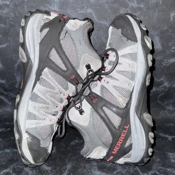 MERRELL Accentor 3 Gray Red Outdoor Athletic Hiking Shoes Boots Men’s Size 11