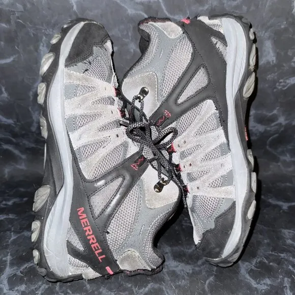 MERRELL Accentor 3 Gray Red Outdoor Athletic Hiking Shoes Boots Men’s Size 11