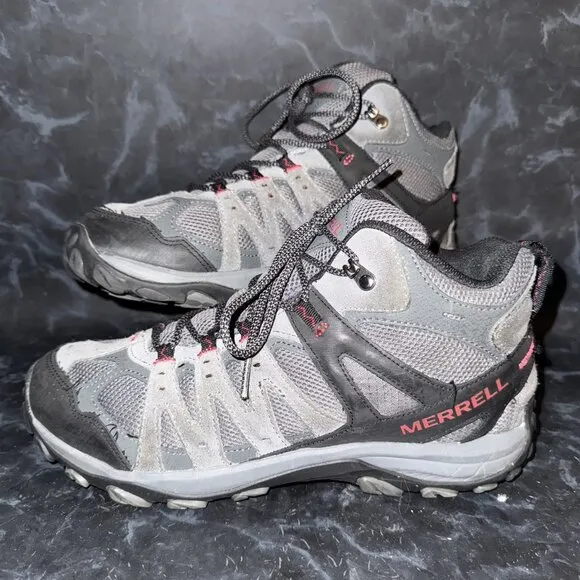 MERRELL Accentor 3 Gray Red Outdoor Athletic Hiking Shoes Boots Men’s Size 11