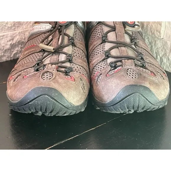 MERRELL Chameleon Hex Stretch Slip On Hiking Shoes Coffee Brown Sz 10 US Mens