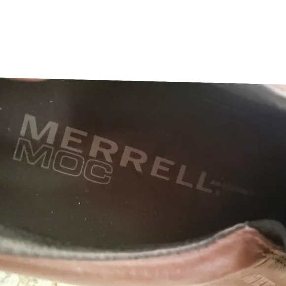 Merrell Loafers Mens 8.5 Mahogany Jungle Moc Leather Slip On Performance Shoes