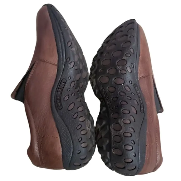 Merrell Loafers Mens 8.5 Mahogany Jungle Moc Leather Slip On Performance Shoes