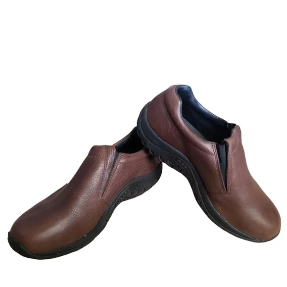 Merrell Loafers Mens 8.5 Mahogany Jungle Moc Leather Slip On Performance Shoes