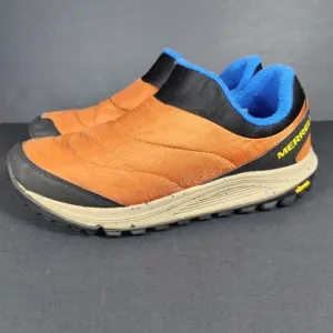 Merrell Men's Nova Sneaker Moc Slip On Burnish Orange Blue Outdoor Shoe Size 8.5