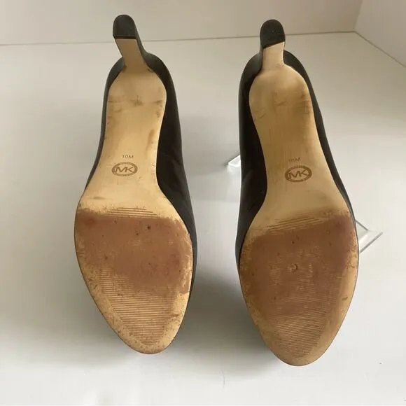 Michael Kors Chantal Leather Platform Pump Heel Shoes