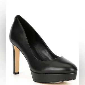 Michael Kors Chantal Leather Platform Pump Heel Shoes