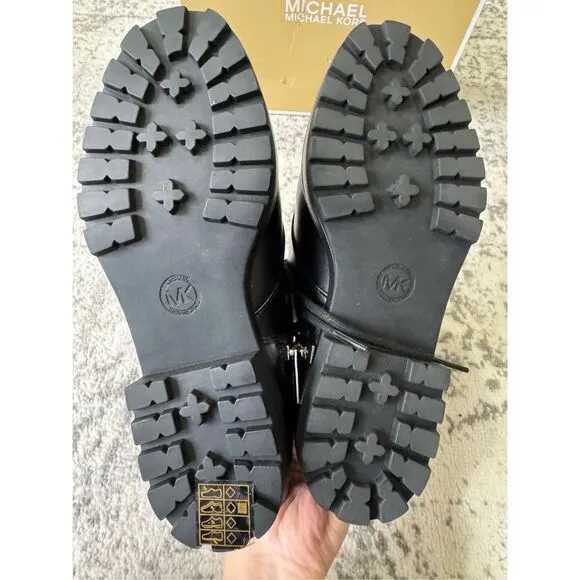 MICHAEL KORS New Tatum Leather Combat Boots